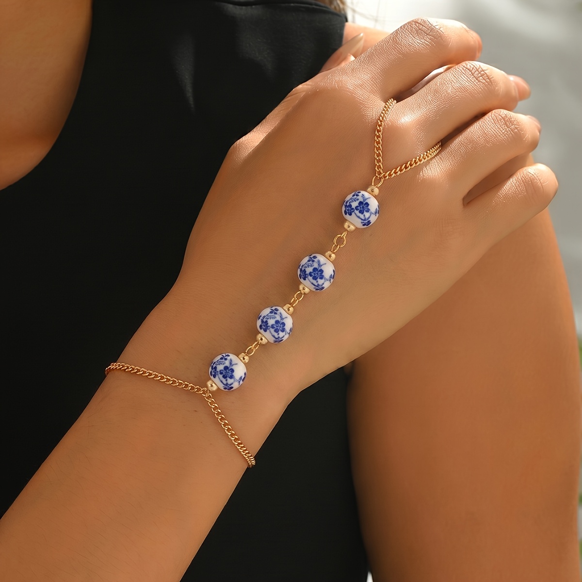 Women's Summer Retro National Style Connected Bracelet, Unique Design